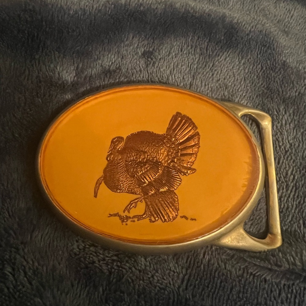 Von West Turkey Enamel Metal Oval Belt Buckle, good condition